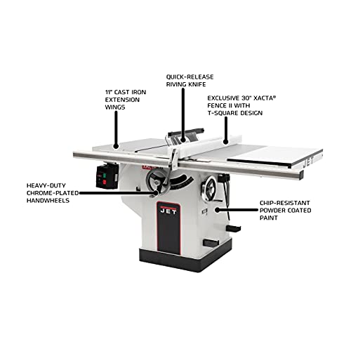 JET 30" XACTASAW Deluxe 5HP Rip Fence, 1Ph