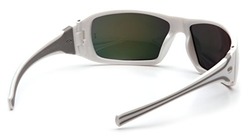 Pyramex Goliath Safety Eyewear White Frame, Indoor/Outdoor Mirror Lens