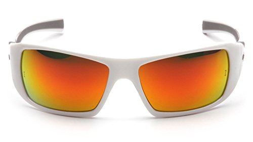 Pyramex Goliath Safety Eyewear White Frame, Indoor/Outdoor Mirror Lens