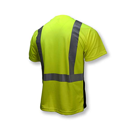 Radians Type R Class 2 Short Sleeve Black Bottom T-Shirt (Hi-Vis Green)