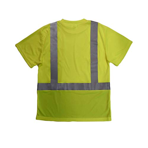 Radians Type R Class 2 Short Sleeve Black Bottom T-Shirt (Hi-Vis Green)