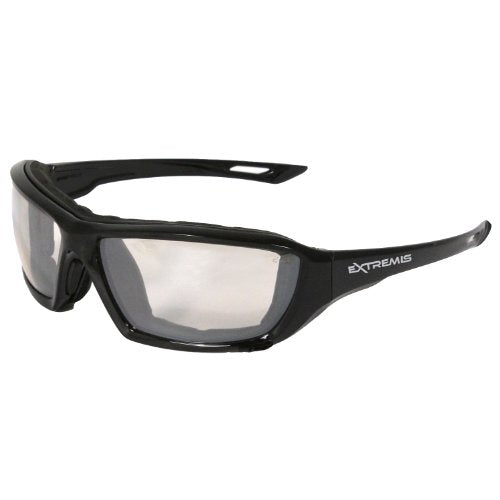 Radians Extremis Full Black Frame Safety Glasses with Indoor/Outdoor Anti-Fog Lens