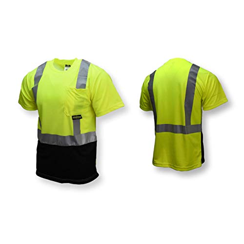 Radians Type R Class 2 Short Sleeve Black Bottom T-Shirt (Hi-Vis Green)