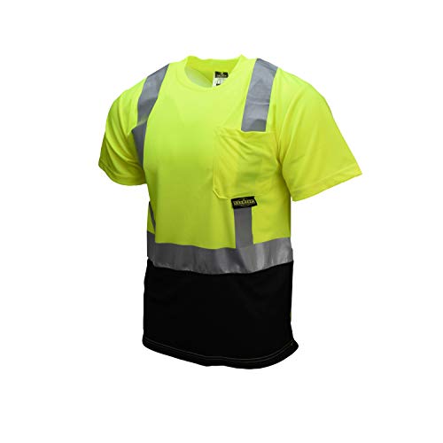 Radians Type R Class 2 Short Sleeve Black Bottom T-Shirt (Hi-Vis Green)