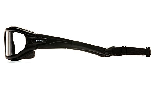 Pyramex I-Force Safety Glasses Black Frame w/Clear Anti-Fog Lens