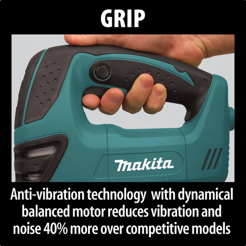 Makita 4351FCT - Barrel Grip Jig Saw, tool-less, L.E.D. Light, 800-2,800 SPM, var. spd., orbital, case