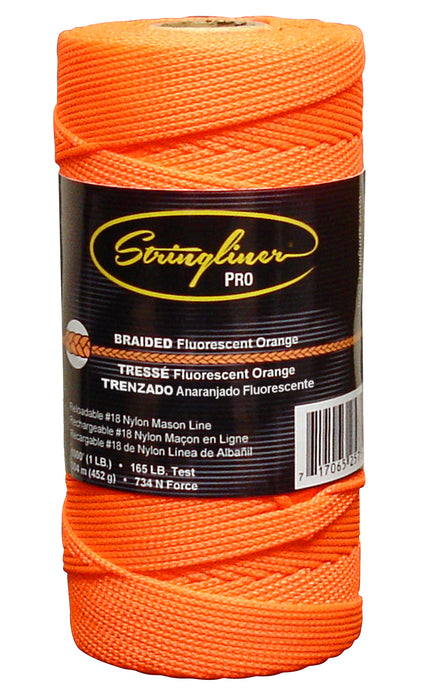 STRINGLINER #18 Construction Line Braided Fluorescent Orange 1000'