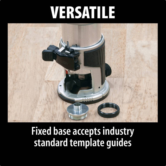 Makita 1-1/4 HP Compact Router Kit, Fixed, Plunge, Tilt and Offset bases, 10,000-30,000 RPM, var. spd., bag