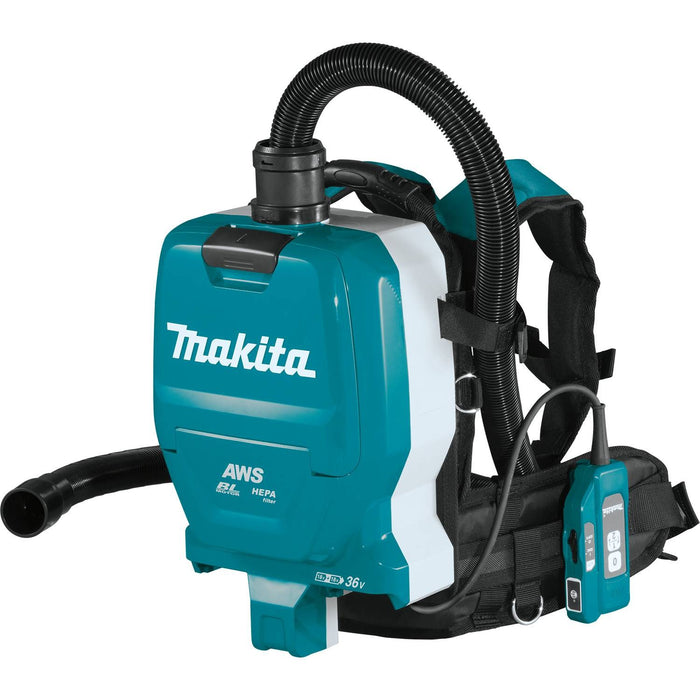 Makita XCV10ZX - 36V (18V X2) LXT Brushless 1/2 Gallon HEPA Filter Backpack Dry Dust Extractor, AWS Capable (Bare Tool)