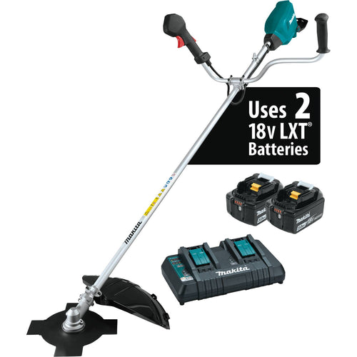 Makita XRU16PT - 36V (18V X2) LXT Brushless Brush Cutter Kit, dual port charger (5.0Ah)