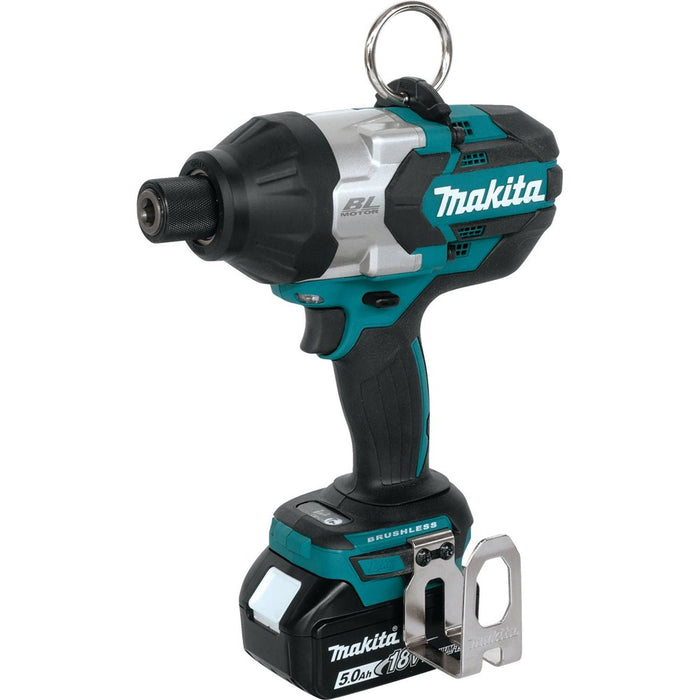 Makita XWT09T - 18V LXT Lithium-Ion Brushless Cordless High-Torque 7/16" Hex Impact Wrench Kit, var. spd., rev., L.E.D. Lights, bag (5.0Ah)