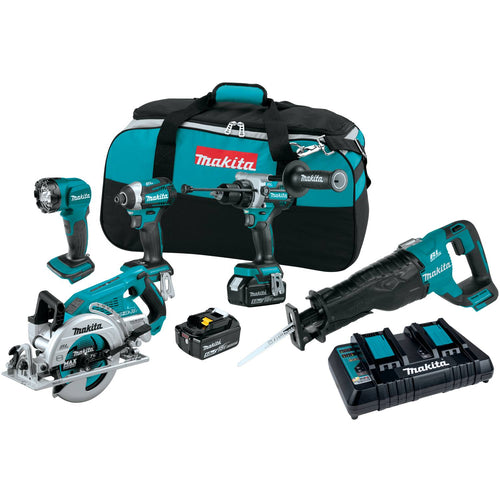 Makita (XT507PT) 18V LXT Lithium-Ion Brushless Cordless 5 Pc. Combo Kit