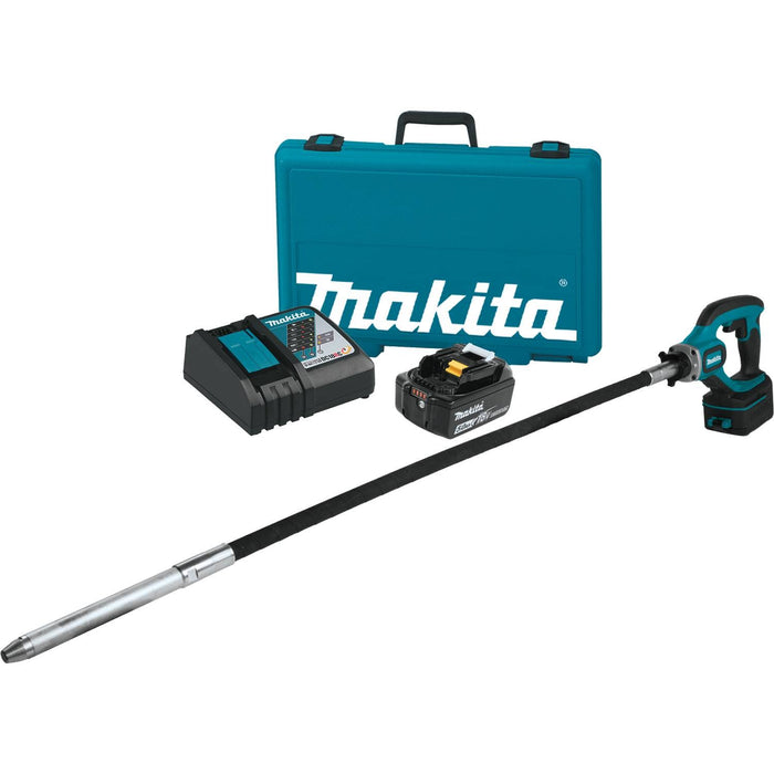 Makita (XRV01T) 18V LXT Lithium-Ion Cordless 4' Concrete Vibrator Kit, case (5.0Ah)