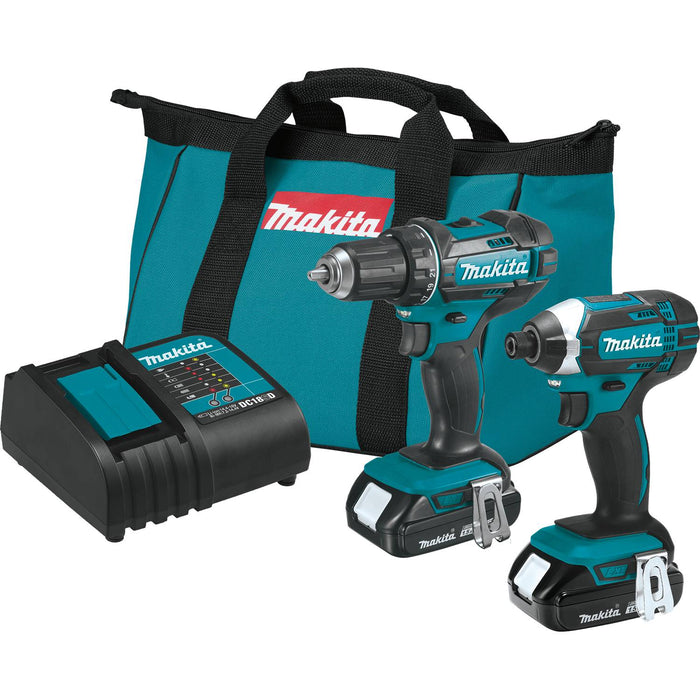 Makita CT225SYX - 18V LXT Lithium-Ion Compact Cordless 2 Pc. Combo Kit, XFD10Z, XDT11Z, bag (1.5Ah)