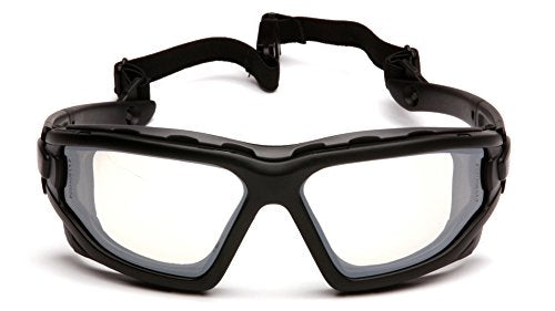 Pyramex (12 Pair) I-Force Glasses Slim Black Strap-Temples/Indoor-Outdoor Mirror Anti-Fog Lens (SB7080SDNT)