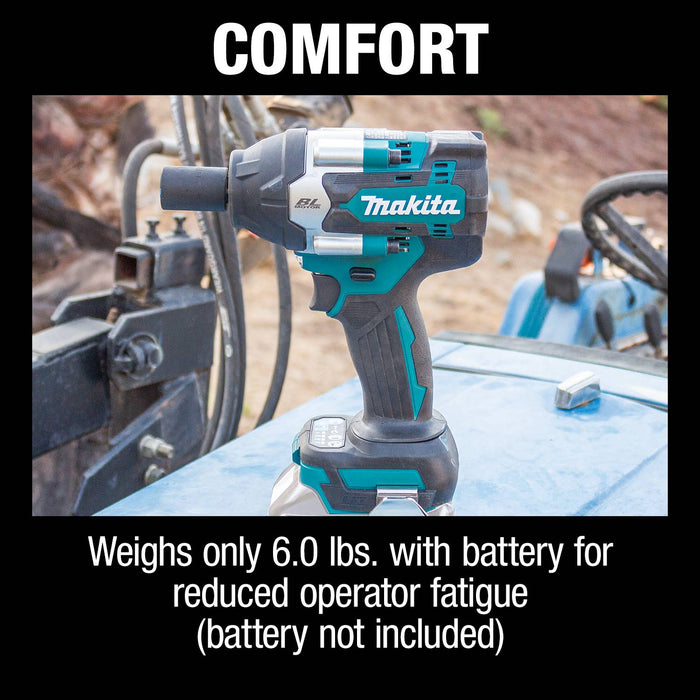 Makita 18V LXT Lithium-Ion Brushless Cordless 4-Speed Mid-Torque 1/2" Sq. Drive Impact Wrench w/ friction ring anvil, 520 ft.lbs. (Bare Tool)