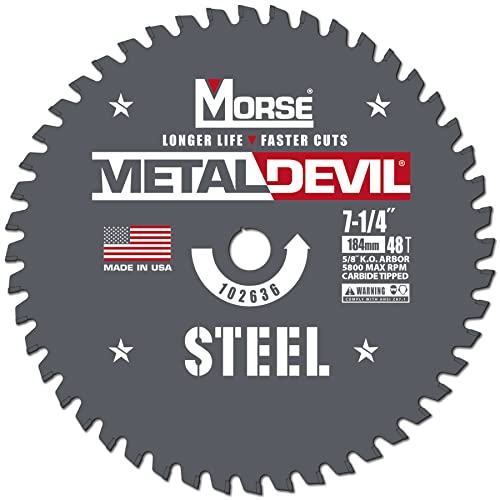 MK Morse Devil 7-1/4 Inch Circular Saw Blade with Carbide Tipped for Steel Cutting (1-Pack)