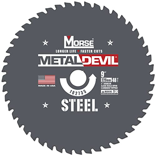 MK Morse 9In. Devil Circular Saw Blade, Carbide Tipped, Steel Cutting (1 Pack)