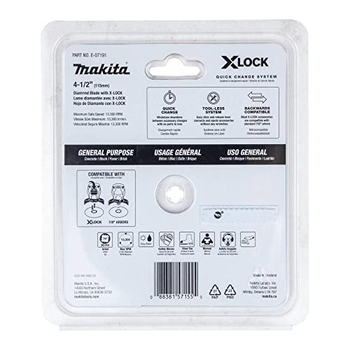 Makita X-Lock 4-1/2 inches Segmented Diamond Blade For Masonry Cutting