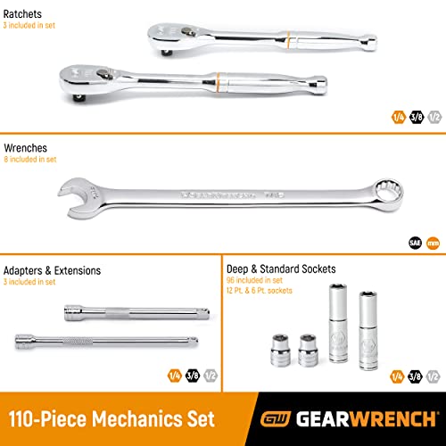 GEARWRENCH Mechanics Tool Set SAE/MM