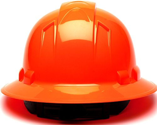 Pyramex Ridgeline Full Brim Hard Hat Hi-Vis Orange