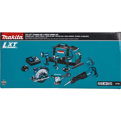 Makita (XT706) 18V LXT Lithium‑Ion Cordless 7‑Pc. Combo Kit