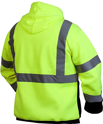 Pyramex Safety Hi-Vis Lime Pullover Sweatshirt with Black Bottom ANSI Type R Class 3 (Adult XL)