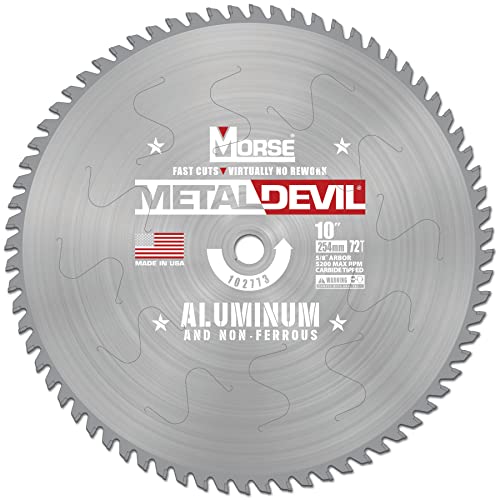 MK Morse Devil CSM1072FNFC, Circular Saw Blade, Carbide Tipped, Aluminum Cutting, 10 inch, 1 Pack