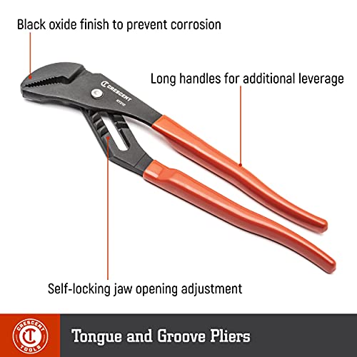 Crescent 12" V-Jaw Dipped Handle Tongue & Groove Plier