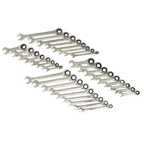 GEARWRENCH 34-Piece Standard & Stubby SAE/Metric Ratcheting Wrench Set