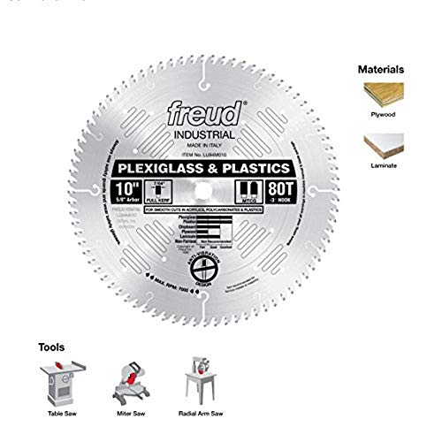 Freud Cutting Saw Blade for Plexiglass, Plastic, Laminate