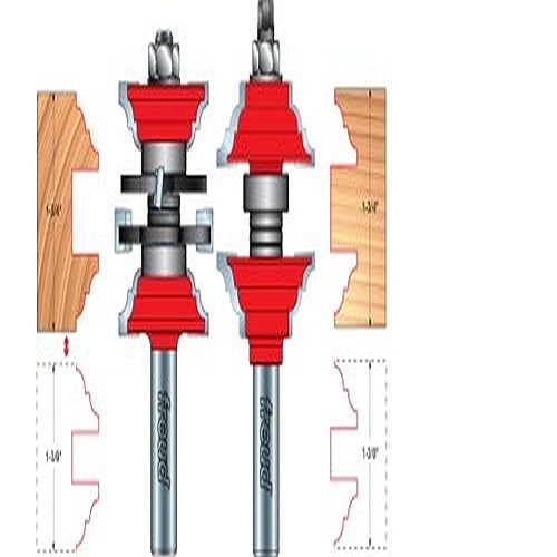 Freud 1-7/8" (dia.) Entry & Interior Door Router Bit System with 1/2" shank, cove & bead profile