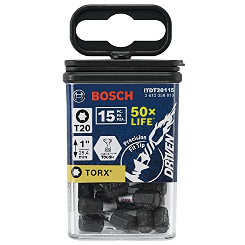 Bosch 15 pc. Driven 1 In. Impact Torx #20 Insert Bits
