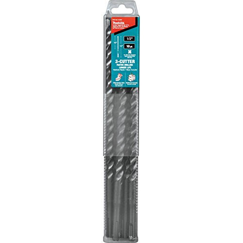 Makita 1/2" x 12" SDS-Plus Bit, 3-Cutter (10 Pack)