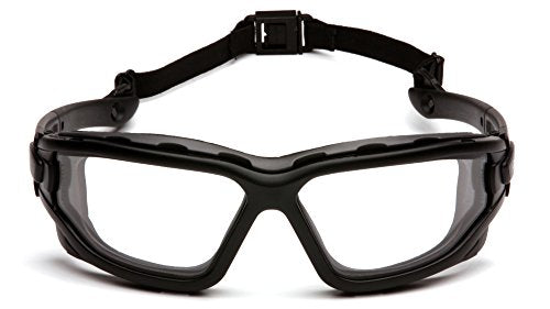 Pyramex I-Force Safety Glasses Black Frame w/Clear Anti-Fog Lens