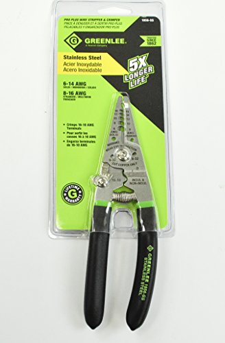 Greenlee Hand Tools Stainless Steel Wire Stripper Pro (1956-SS), 6-14AWG
