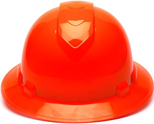 Pyramex Ridgeline Full Brim Hard Hat Hi-Vis Orange