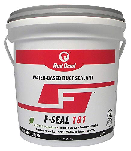 Red Devil F-Seal 181 Fiber Reinforced Water Based Duct Sealant, 1 Gallon, Gray