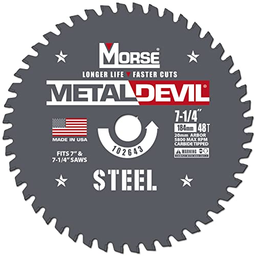 MK Morse Devil CSM7254820FSC, Circular Saw Blade, Carbide Tipped, Steel Cutting, 7-1/4 inch, 1 Pack
