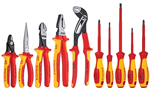 KNIPEX 10-Piece Pliers and Screwdriver Tool Set with Hard Case
