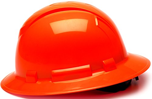 Pyramex Ridgeline Full Brim Hard Hat Hi-Vis Orange