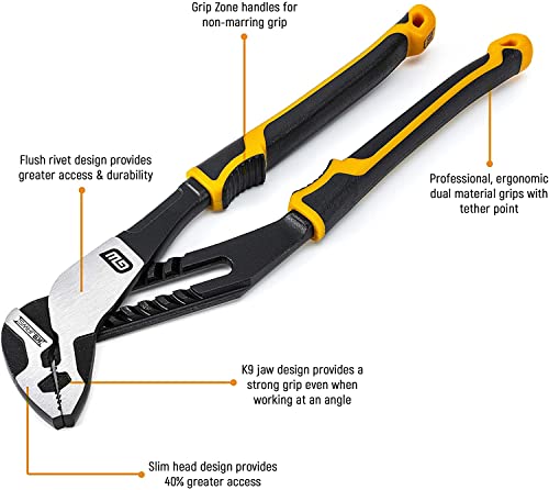 GEARWRENCH (82205CAZ) Pitbull Auto-Bite Tongue & Groove Dual Material Pliers with K9 Jaws - 3 Piece Mixed Set