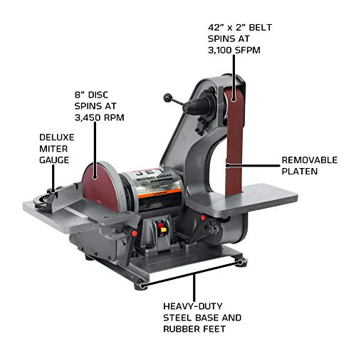 JET 2" x 42" Belt and 8" Disc Sander, 1Ph 115V