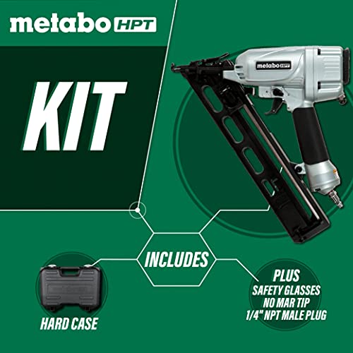 Metabo HPT 2-1/2 In. 15-Gauge Angled Finish Nailer with Air Duster