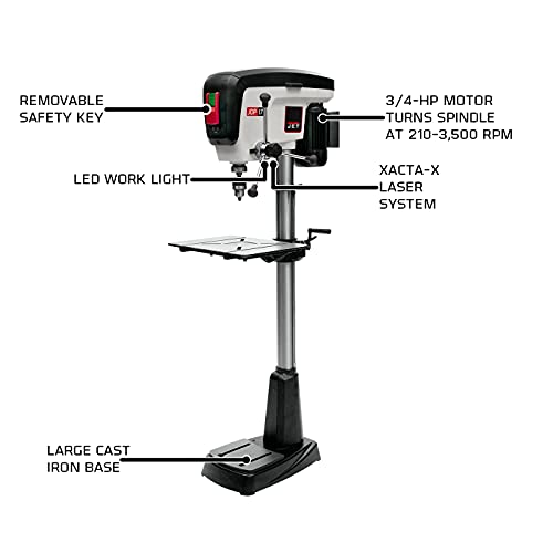 JET JDP-17, 17-Inch Drill Press, 16-Speed, 3/4HP, 115V 1PH (716300)