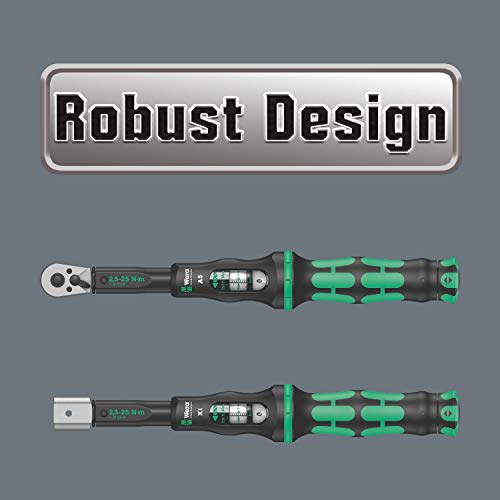 Wera Tools Click Torque B 2 Adjustable Torque Wrench, 3/8" Square Drive, 20 - 100 Nm, 05075611001