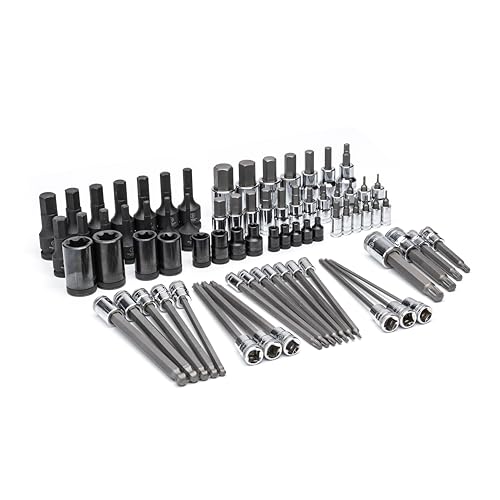 GEARWRENCH 74-Piece 1/4”, 3/8”, 1/2” Drive Metric Bit Socket Set in Foam Storage Tray -GWMSBSKCBMM