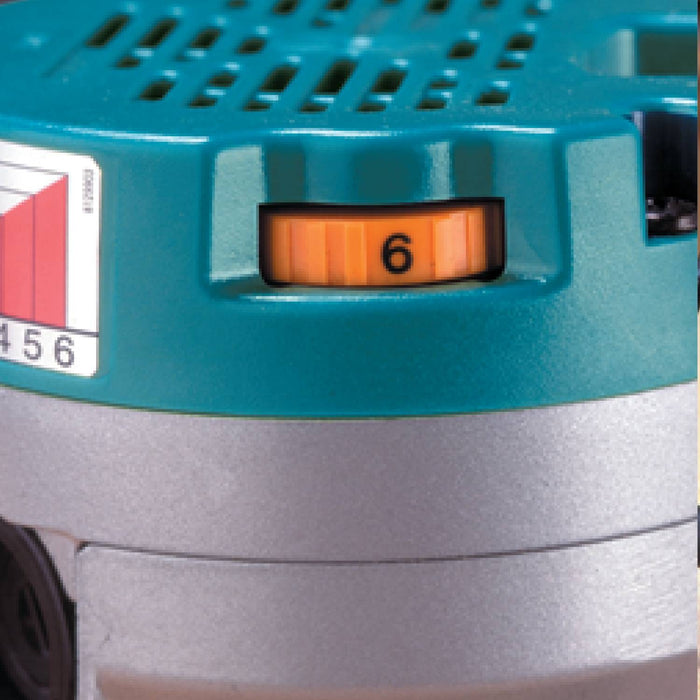 Makita 2-1/4 HP D-Handle Router, 8,000-24,000 RPM, var. spd.