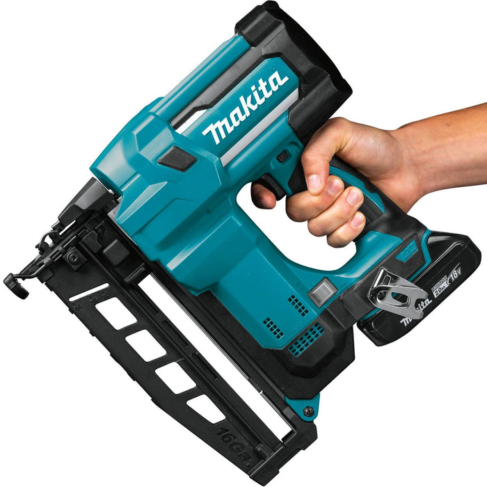 Makita (XNB02RJ) 18V LXT Lithium-Ion Cordless 2-1/2" 16-Gauge Straight Finish Nailer Kit