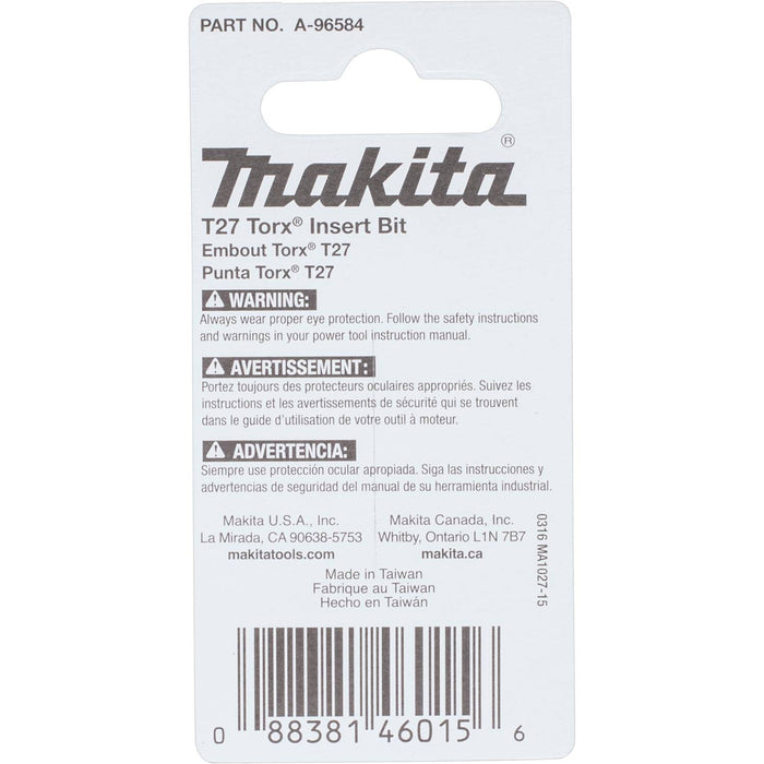 Makita Impact X T27 Torx 1″ Insert Bit (2-Pack)